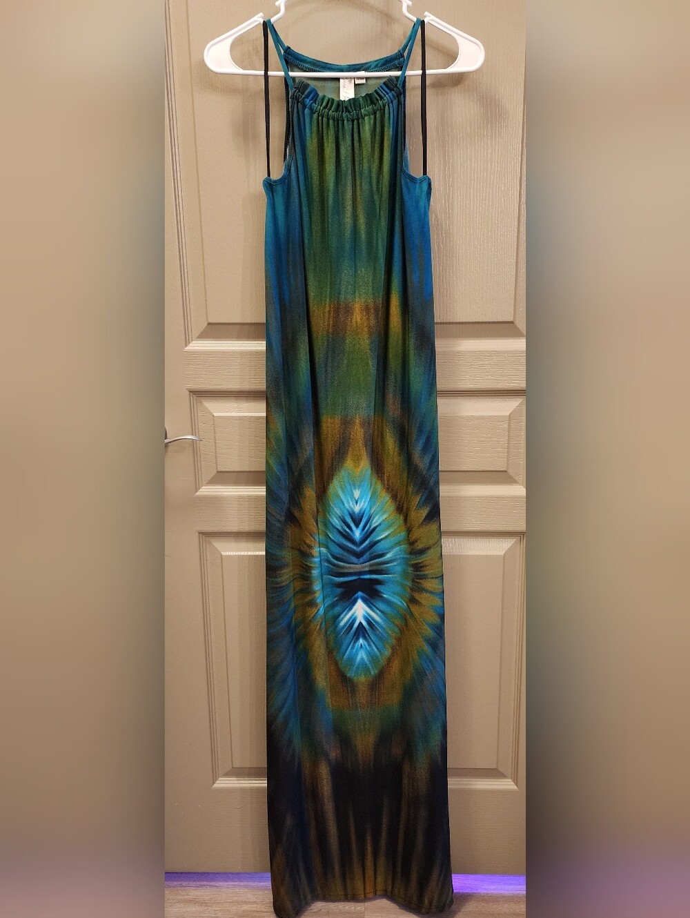 Emma & Michele Teal and Green Tie-Dye Maxi Dress